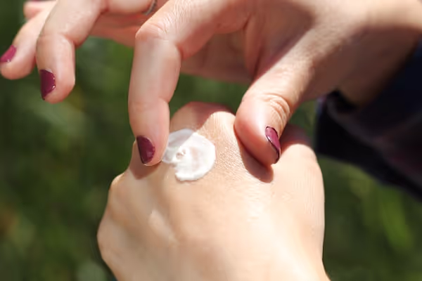 Eczema treatment cream application